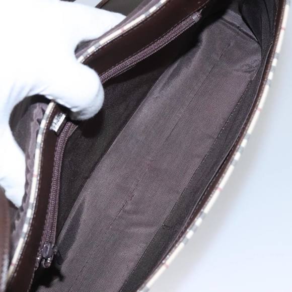 BURBERRY Nova Check Shoulder Bag Canvas Beige Silver Auth 106700 - Picture 11 of 16